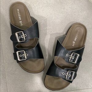 Madden Girl Black Slide Sandals